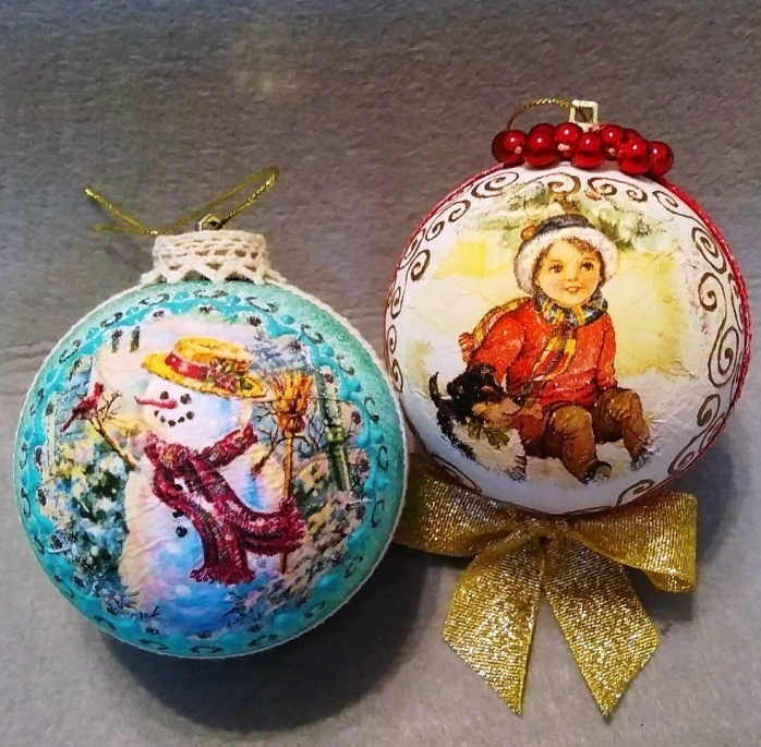 Декупаж ёлочных шаров Декупаж ёлочных шаров